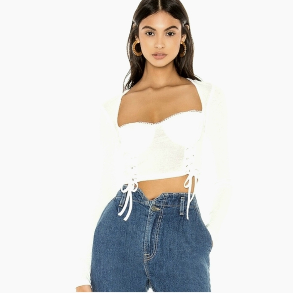 SHEIN Crop Top In White